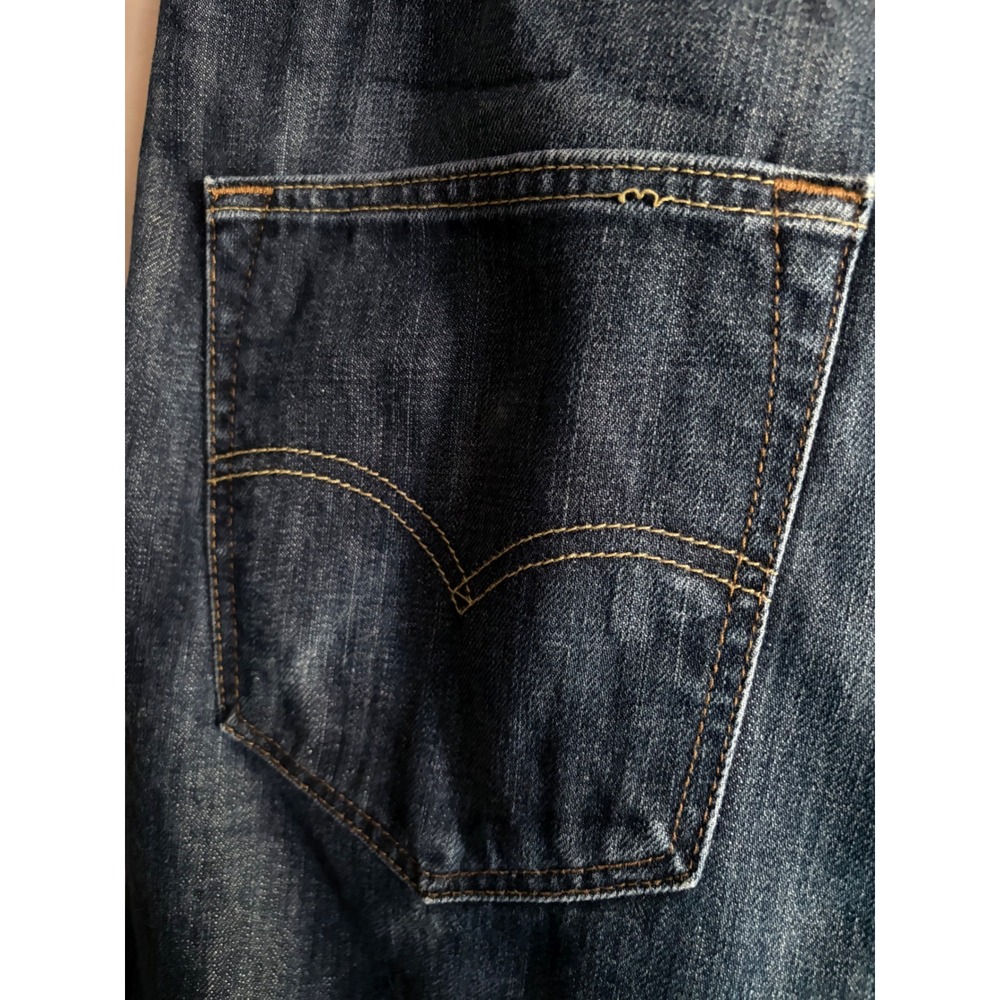 Levis 501 Original Fit Jeans Mens 38x32 Dark Wash Blue Button Fly Straight Leg
